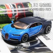 建元仿真布加迪赤龙合金车模型热销儿童声光回力创意汽车饰品批发
